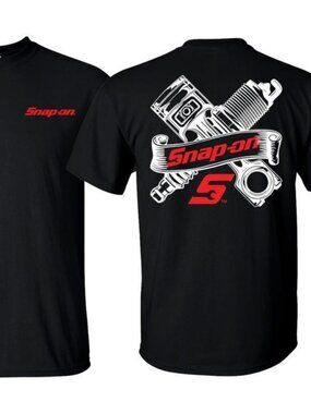 T-Shirt with Engine Parts Graphic T-Shirt for Mechanics, Ideal for Daily